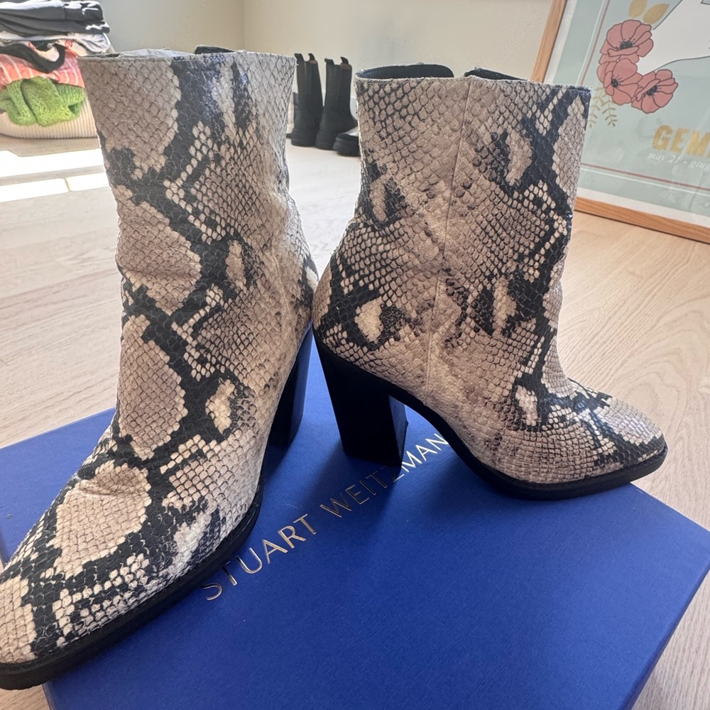 Stuart Weitzman Print Python Boots - image 1